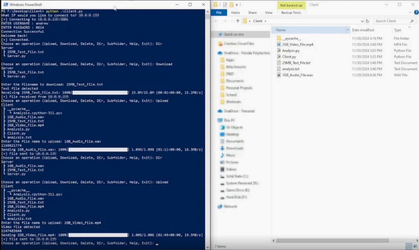 Screenshot from the demo video