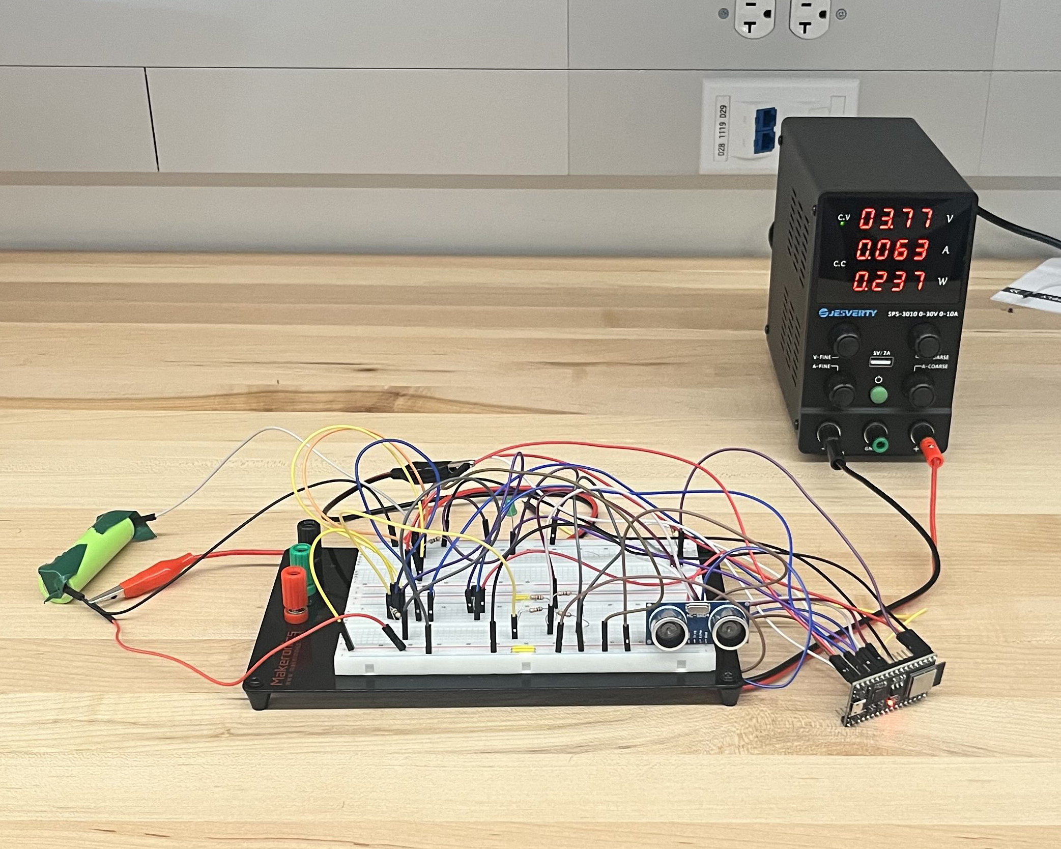 Working prototype of the internals of the Water Level Sensor.